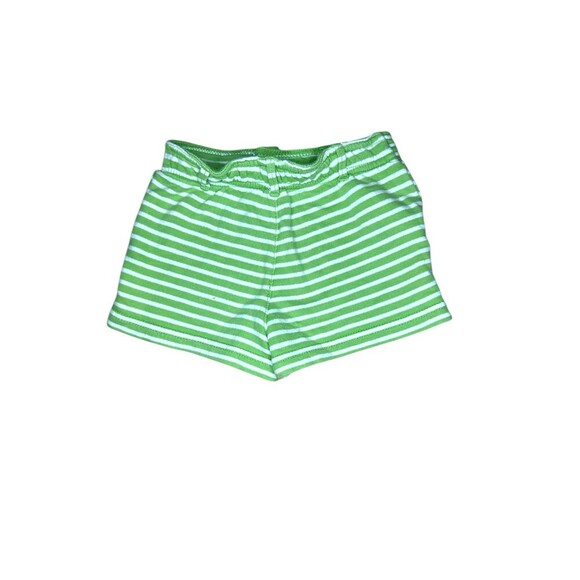 GAP KIDS White Green Striped Flat Front Shorts Girls Size 18-24 months - Picture 2 of 3